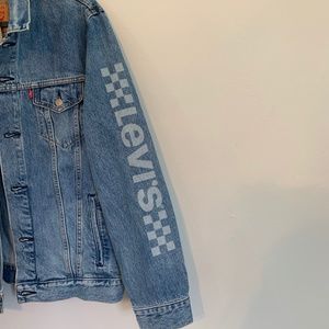 Printed Sleeve Trucker Jacket